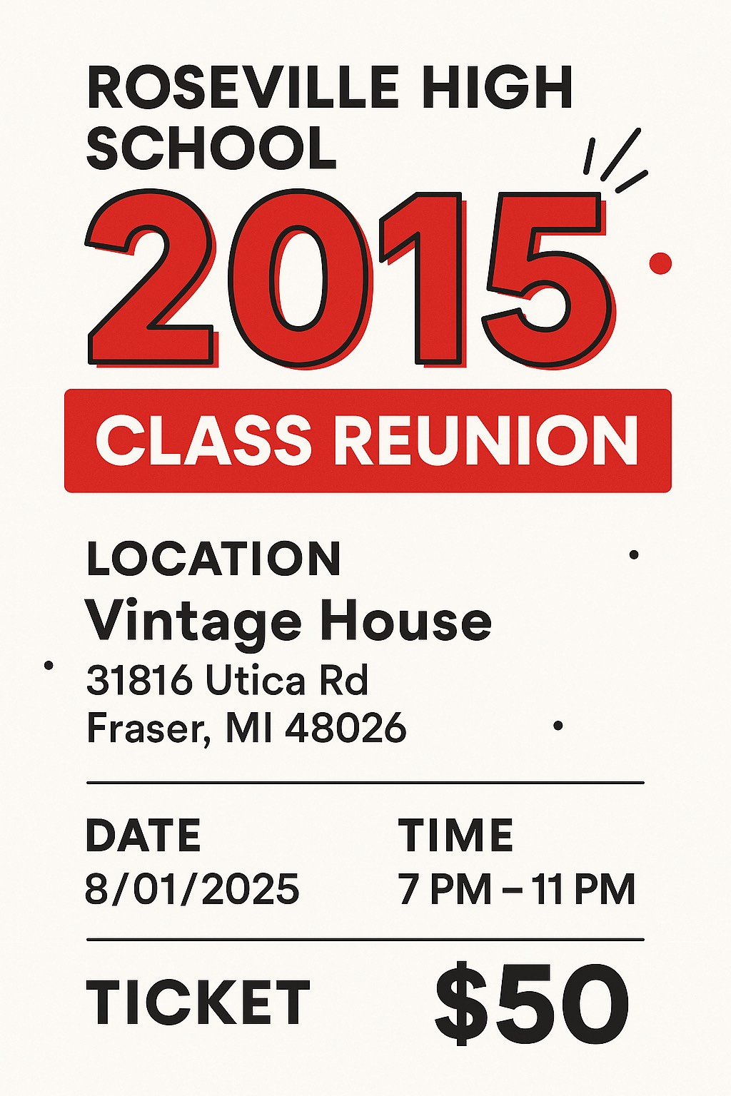 RHS Class of 2015 Ten Year Reunion